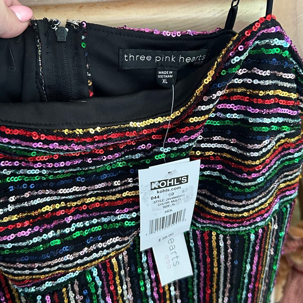 Kohls Rainbow Stripe Sequin Mini Dress🌈✨ - Picture 3 of 3